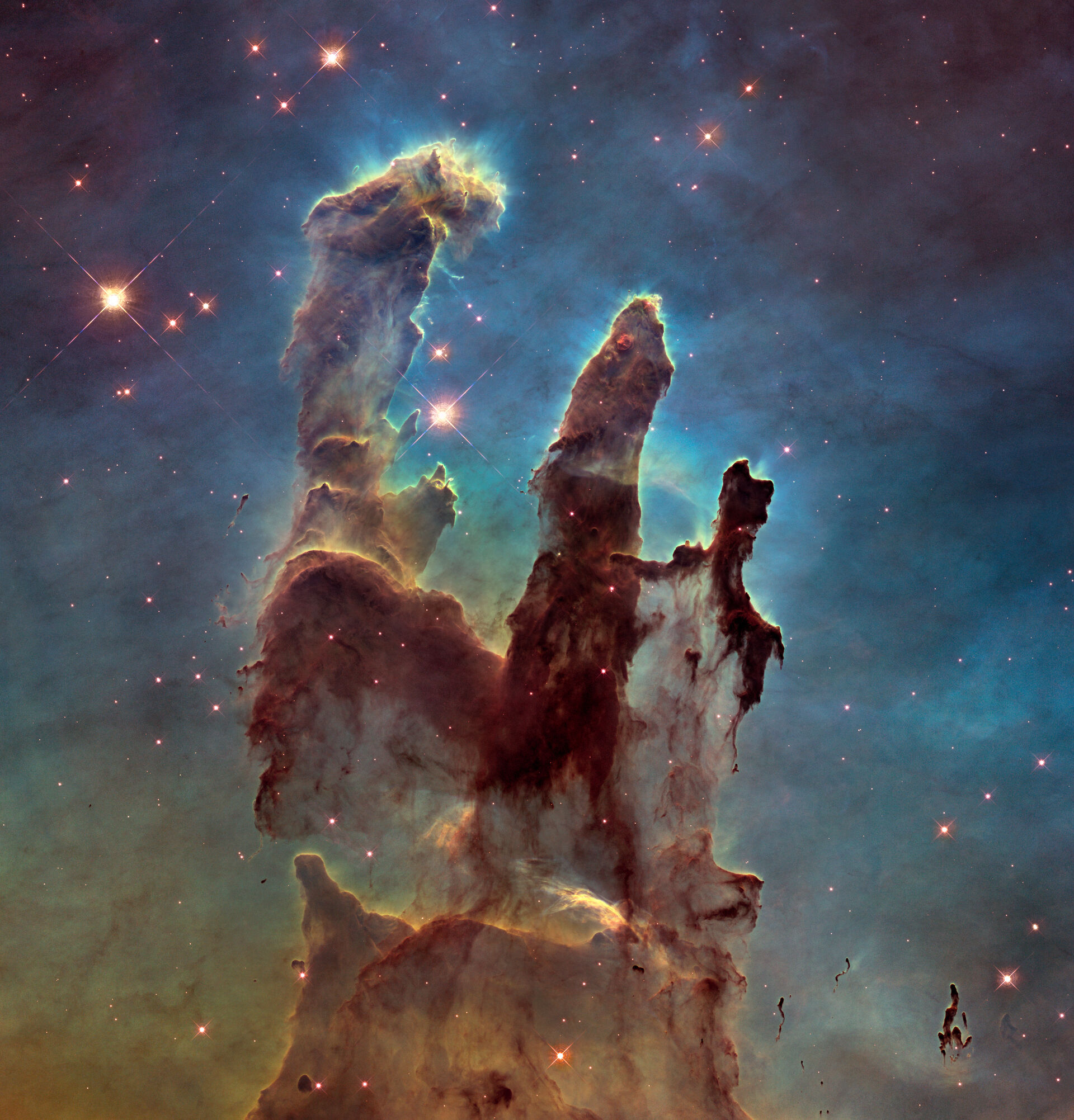 Hubble Space Telescope's image called "the pillar of creation", star forming region in the constellation Serpens. 