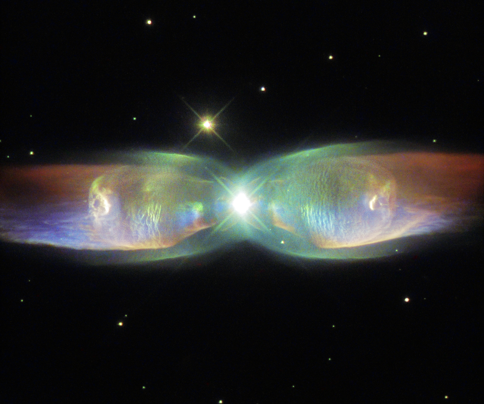 Image of the planetary nebula "Twin Jet Nebula" taken by Hubble Space Telescope