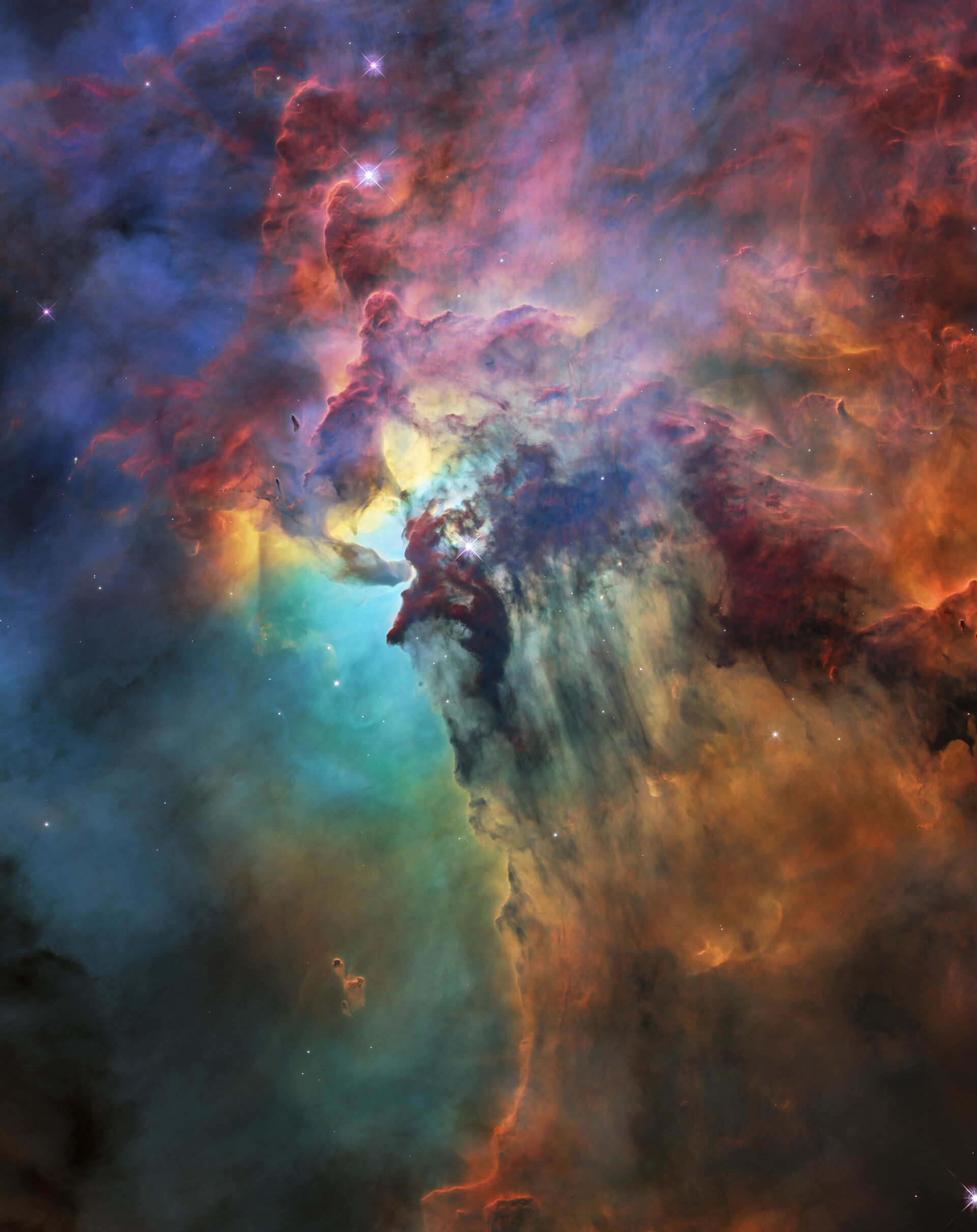 The star forming nebula, Lagoon Nebula in the constellation Sagittarius.