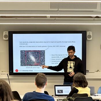 &quot;I wanted to know more about the work my peers were involved in since I use observations in the same wavelength range and use data from or related to the same telescopes (ALMA, AtLAST). Now I am more aware that I can discuss radio astronomy-related topics with other PhD students at ITA&quot; - Akhil Ignatius Lasrado, PhD student in Extragalactic Astronomy at ITA.