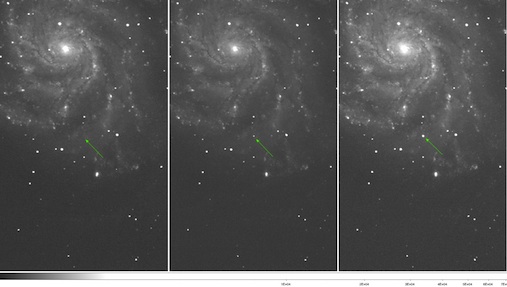 Galaksen M101 med supernova