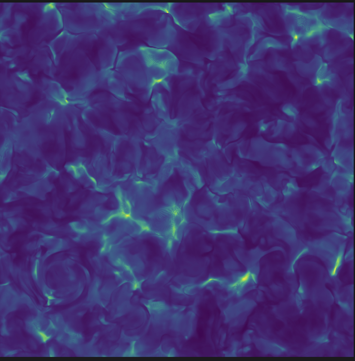 simulation of granulation on solar surface in blue
