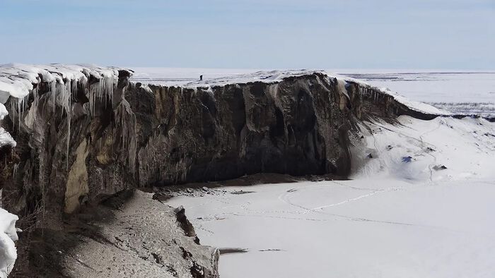 Photo of exposed permafrost from Eos.org article