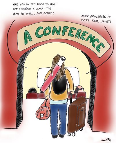Image/illustration: going to a conference:  Eva Hauk Fritzell