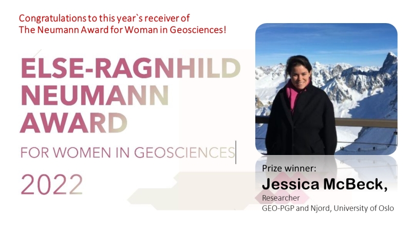 Dr. Jessica Ann McBeck, from the University of Oslo got the Else-Ragnhild Neumann Award for Women in Geosciences for 2022. Illustration: CEED/UiO