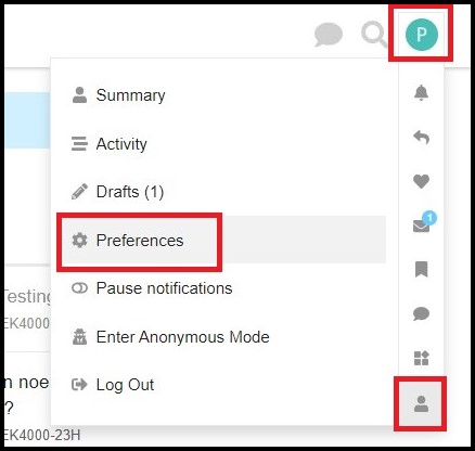 screenshot on how to enter the preferences- menu, to set up notifications