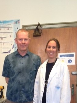 Trond (from company) and Marthe in our laboratory, performing test extractions together.