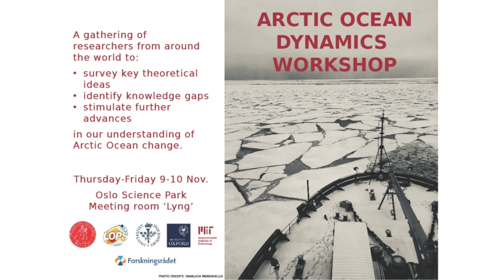 Arctic Ocean Dynamics Workshop 2023 (AOD). The poster for the event. Poster: UiO