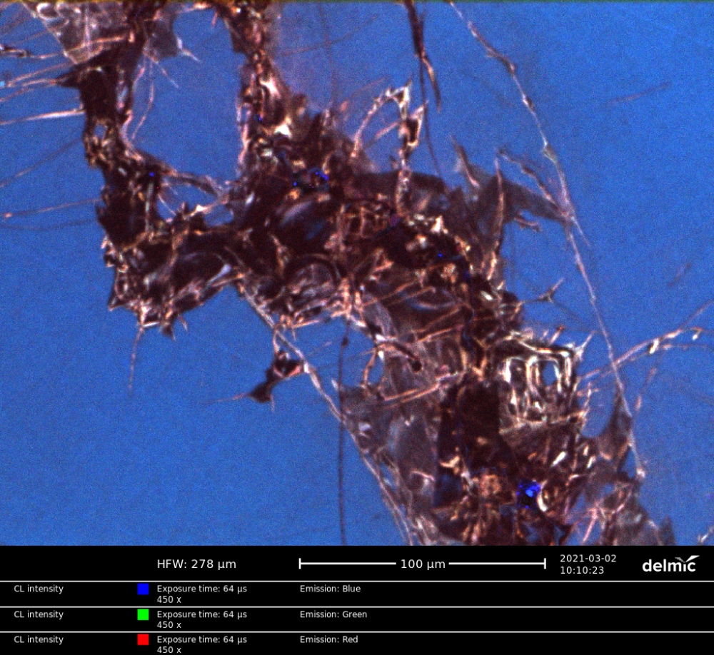 Image B) SEM-CL image of quartz. Image: GREENPEG via SEM/Goldschmidt Lab`s Infrastructure