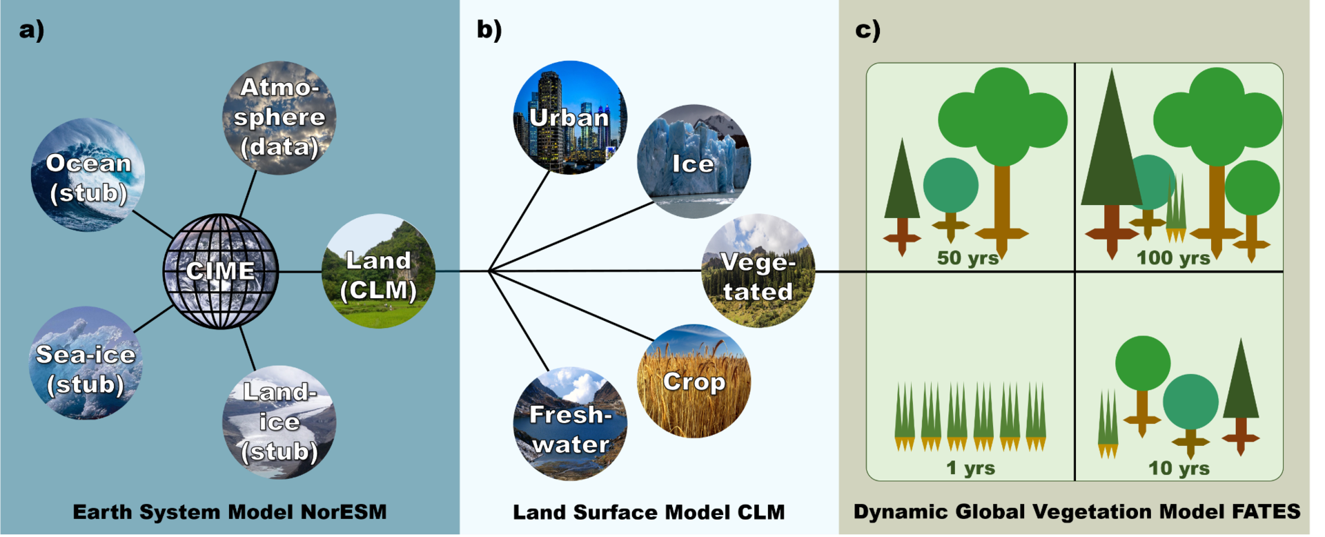 Model structure of the ecosystem modelling platform