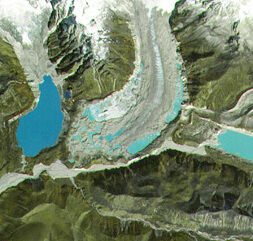 Image: Glacier lakes and outburst traces, Bhutan