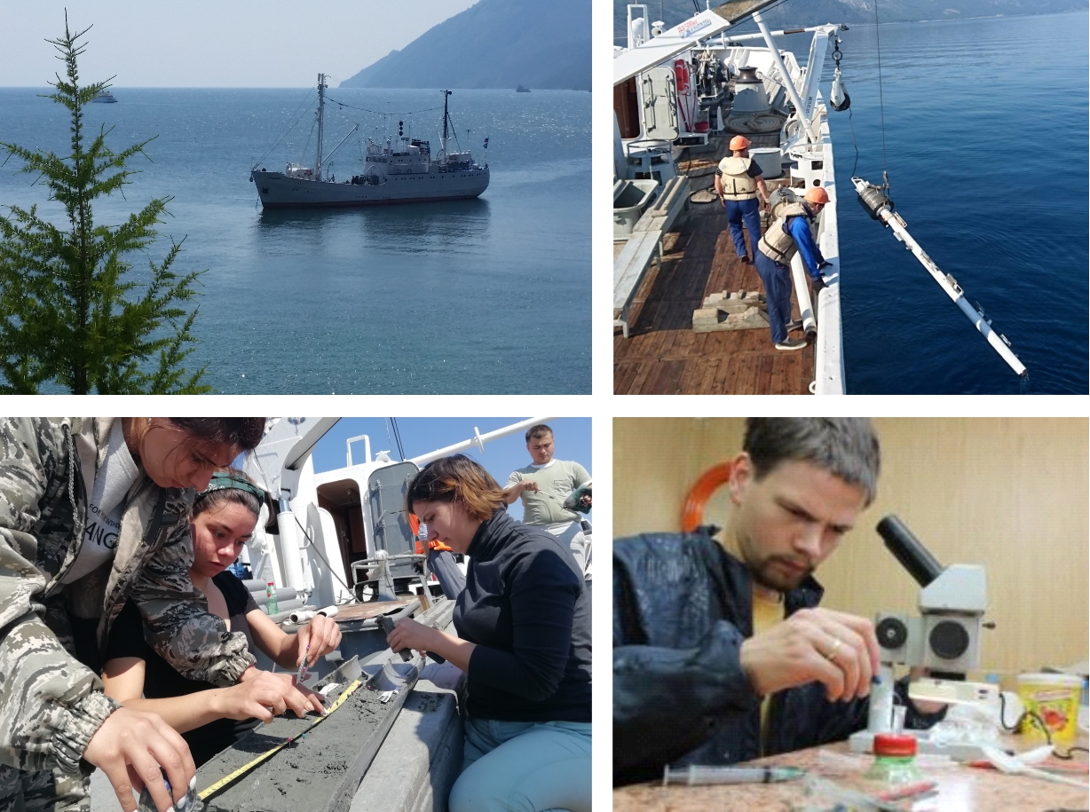 Work at one of the research cruises with the research vessel. Photos: Adriano Mazzini and others, the HOTMUD-project