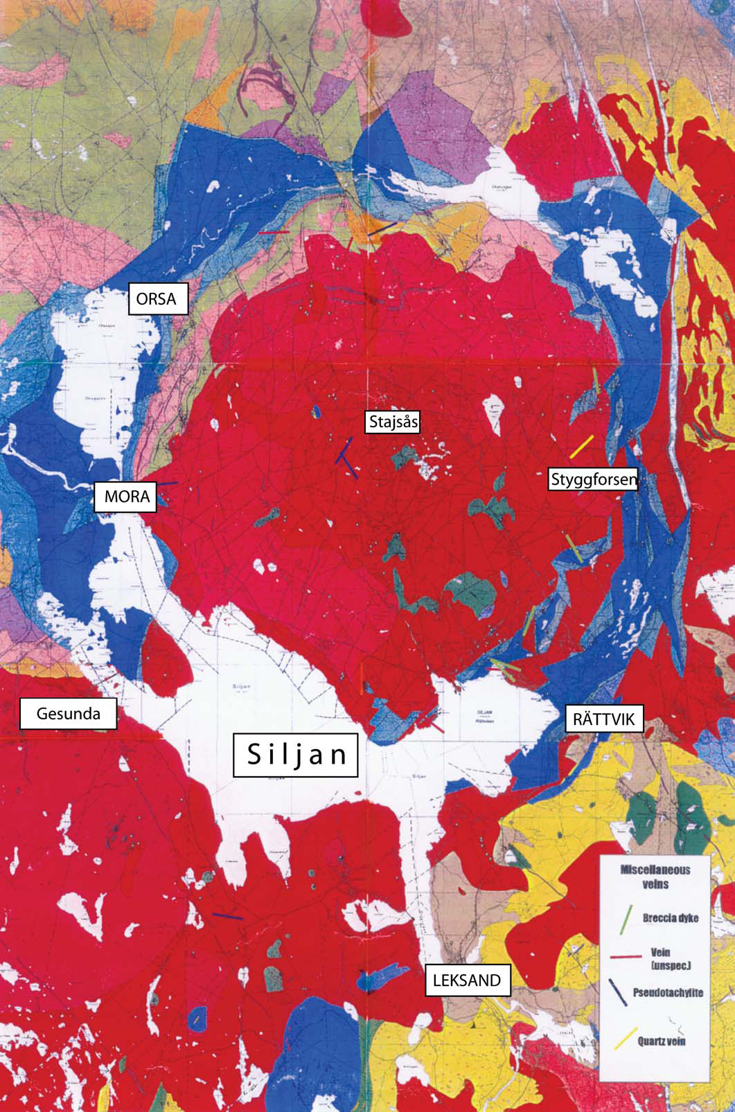 Geological map Siljan area