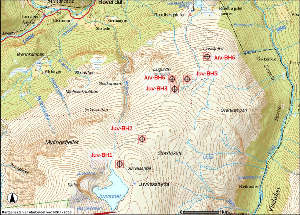 Map of the Juvvass Area