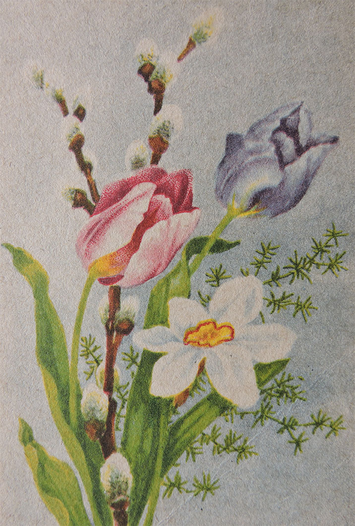 postkort blomsterbukett