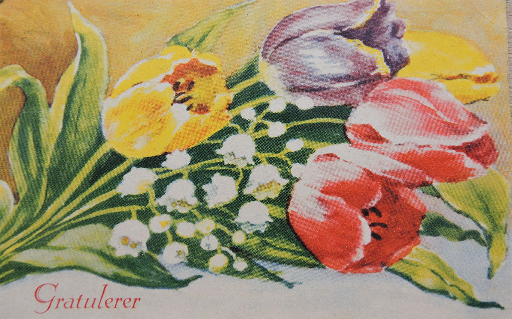 Postkort blomsterbueett