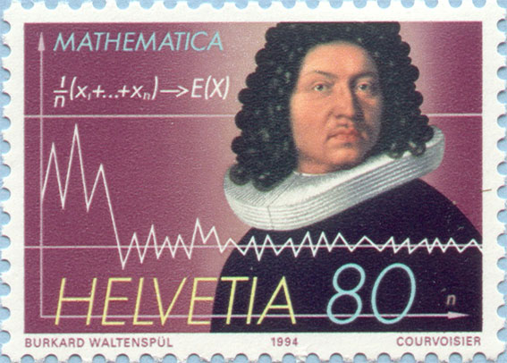 Frimerke Sveits Jakob Bernoulli