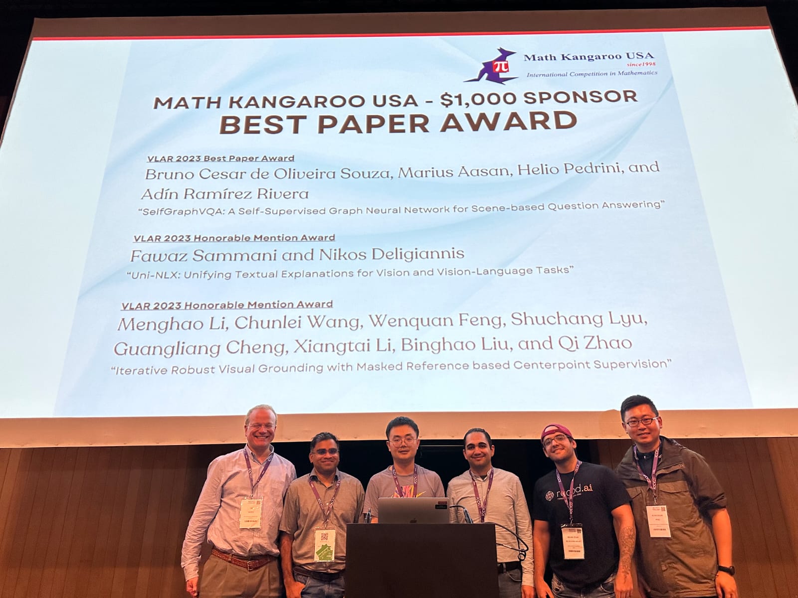 Best paper award at VLAR ICCV 2023 Department of Informatics