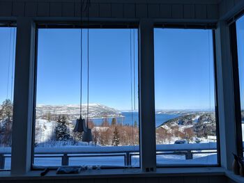 Sky ,Window ,Snow ,Mountain ,Blue.