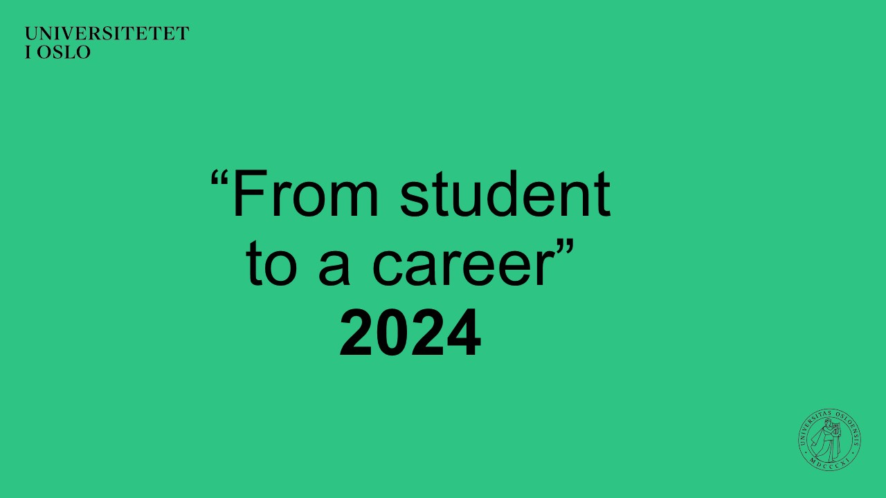 A sign for "From student to a career". 