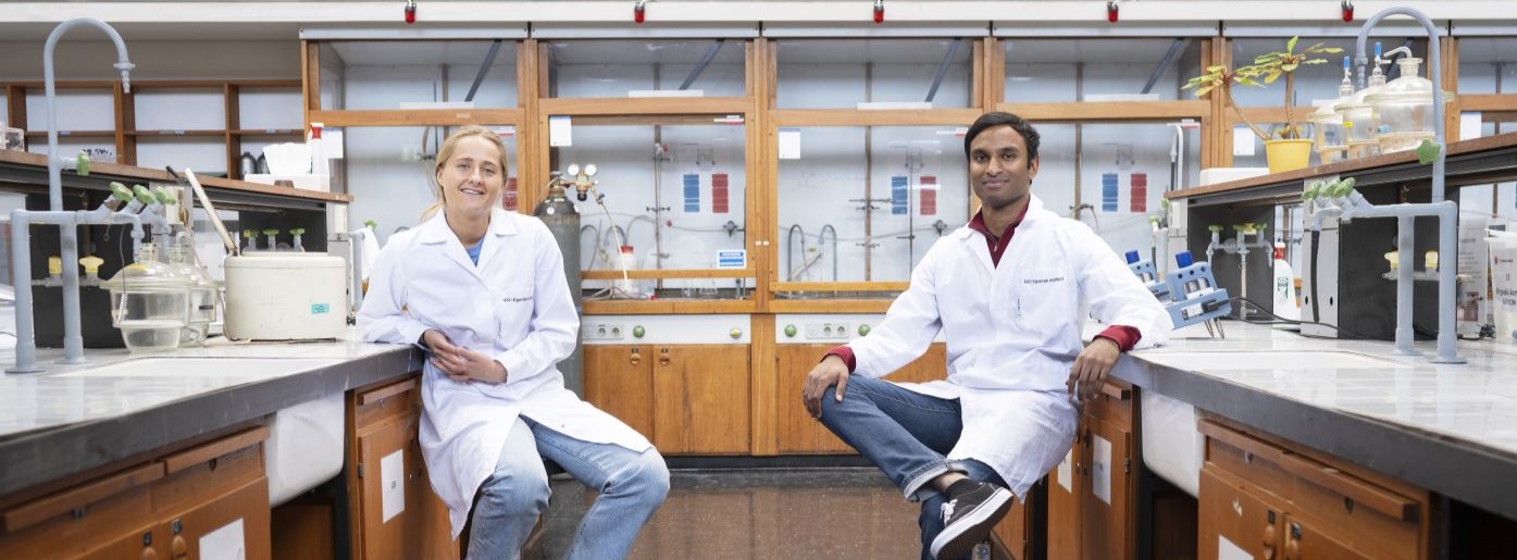 Two students at Department of Chemistry. 