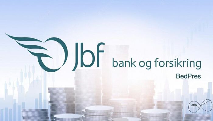 Bildet inneholder valuta og logoen til JBF-bank