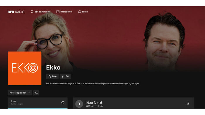 Bilete av programleiarane for EKKO, NRK