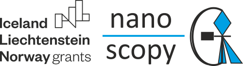 Illustration showing the Nanoscopy logo, which reads: "Nanoscopy" followed by an illustration.